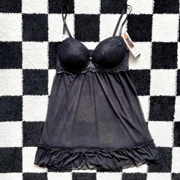 NWT Black Babydoll Slip L - Picture 1 of 4
